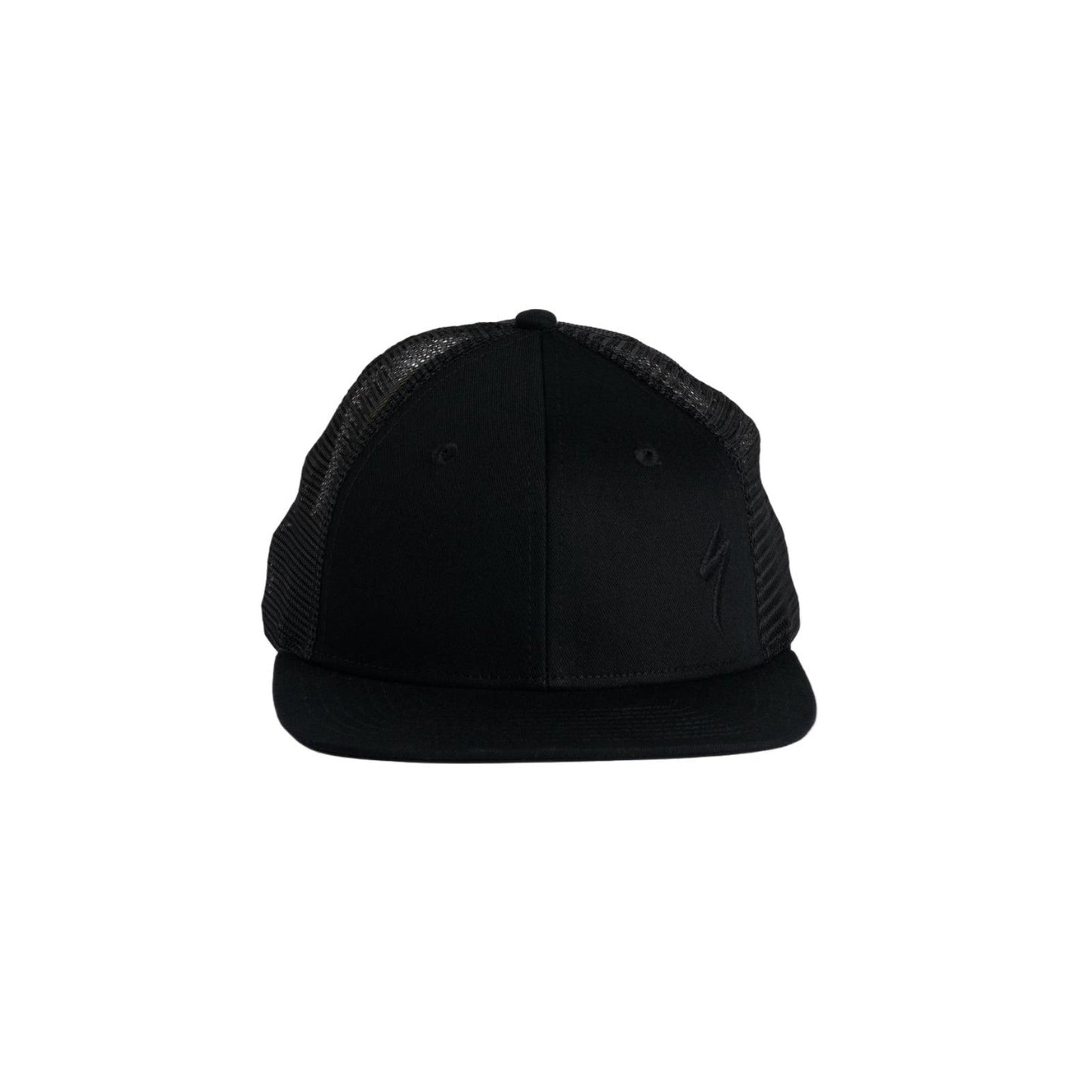 S-Logo Trucker Hat | Complete Cyclist - A perfect blend of style and function, our S-Logo Trucker Hat features a durable construction with 6-panel cotton twill front panels and a flat brim, and breathable mesh back panels. The adjustable rear snapback closure guarantees a secure and personalized fit, adapting effortlessly to your style.
