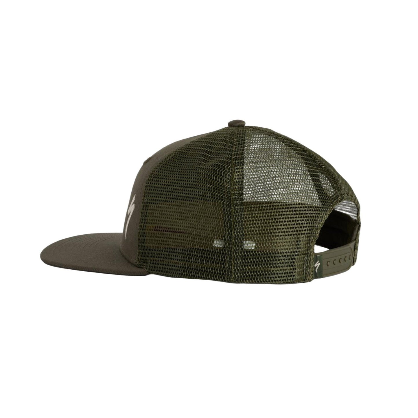S-Logo Trucker Hat | Complete Cyclist - A perfect blend of style and function, our S-Logo Trucker Hat features a durable construction with 6-panel cotton twill front panels and a flat brim, and breathable mesh back panels. The adjustable rear snapback closure guarantees a secure and personalized fit, adapting effortlessly to your style.
