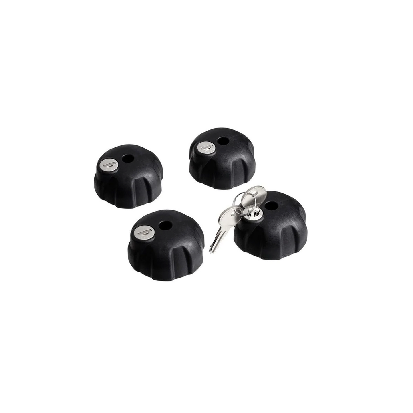 Thule Lockable Knobs four pack | Complete Cyclist - An accessory for rear mounted bike racks with bike holders, making the knobs lockable. Efficiently and simply secure your bikes on your bike carriers thanks to the Thule patented key lock system.