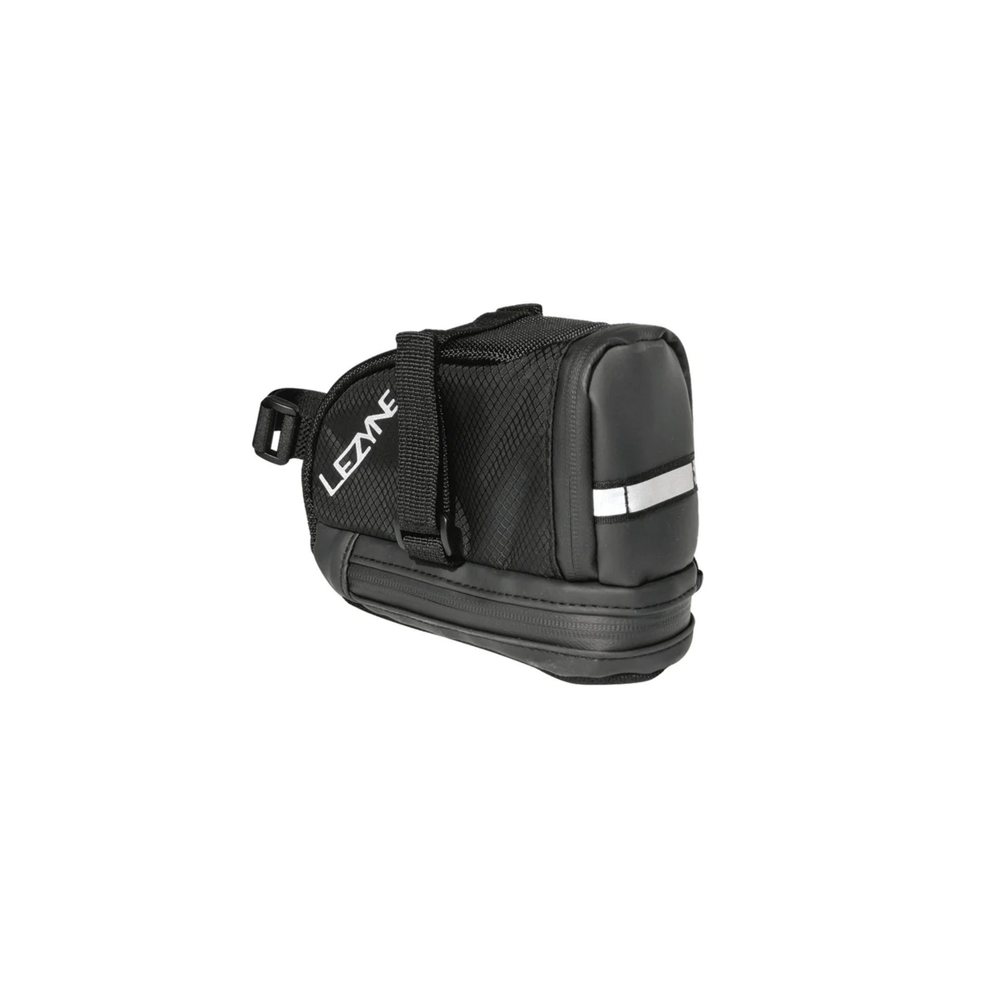 Lezyne L-Caddy Saddle Bag | Complete Cyclist - The M-Caddy is a medium, wedge-shaped saddle bag. It's built from durable woven nylon construction and features a large main compartment with labeled organizational pockets as well as a sub-compartment for a multi-tool or mobile device.