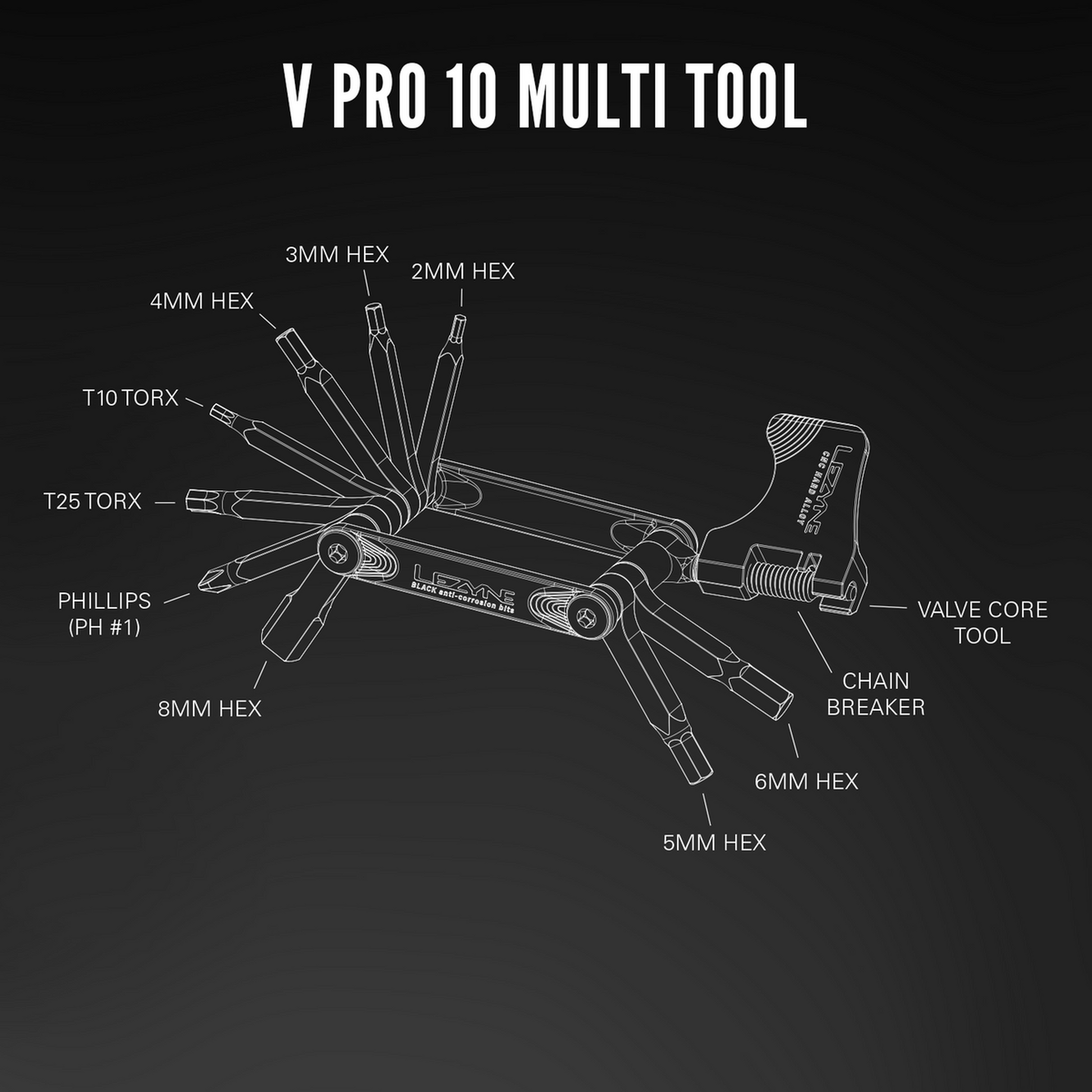 Lezyne V Pro 10 Multi Tool | Complete Cyclist - The V Pro bike multi tool series includes a refined collection of tools developed for today’s modern bicycles. Each model is designed and manufactured in-house and engineered to efficiently repair most road or trailside mechanicals. 