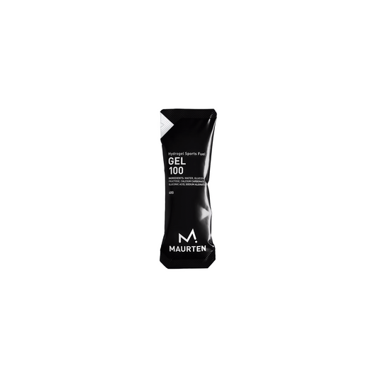 Maurten Hydrogel 100 | Complete Cyclist - The GEL 100 is built by harnessing natural hydrogel technology and built with six natural ingredients. It doesn’t contain any colorants or preservatives and comes in 40g servings that contains 60% carbohydrates – a high weight to energy ratio.