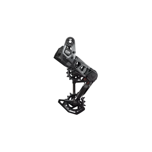 Sram Eagle GX T-Type 12 Speed Rear Derailleur | Complete Cyclist - The GX Eagle Transmission derailleur is a lesser version of nothing. It delivers everything an Eagle Transmission derailleur possibly can, and then some. It features a revised battery position and a reconfigured gearbox to better protect itself from impacts.
